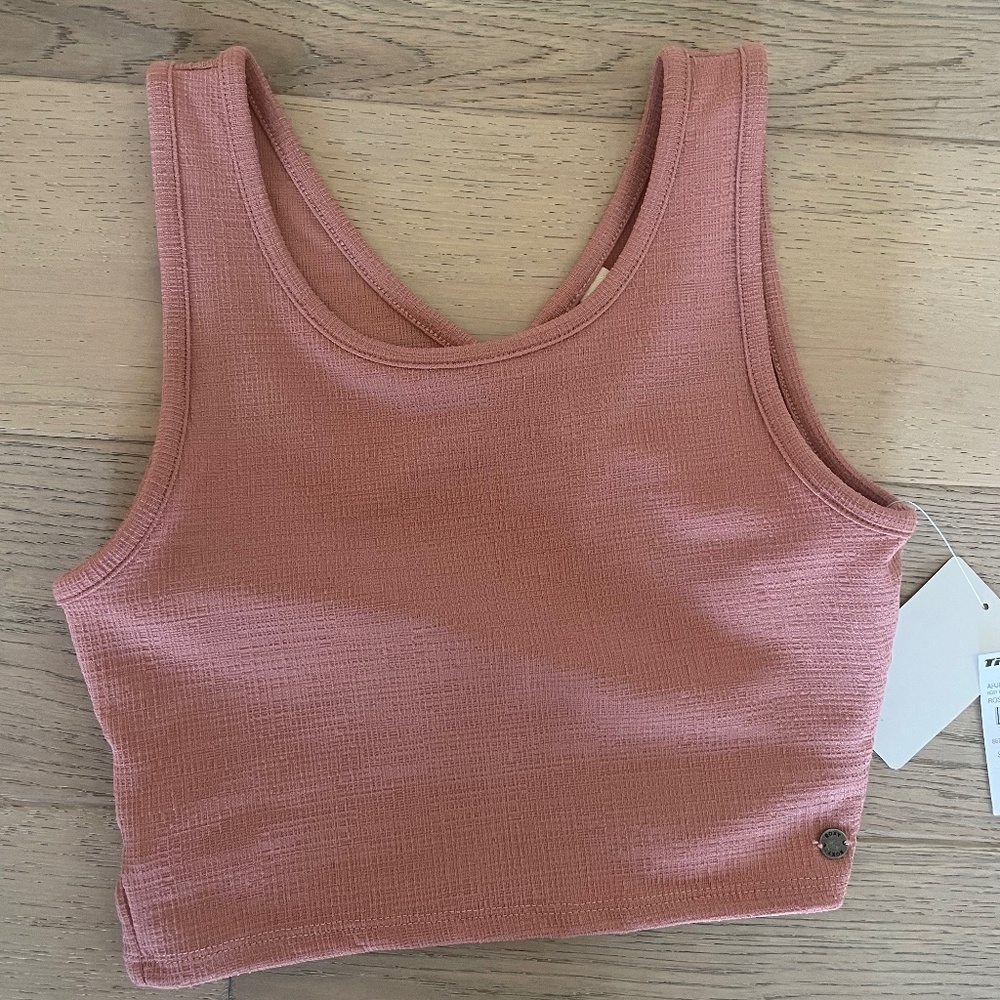 Rose / Mauve Crop Top with Criss-Cross Open Back- SIZE SMALL
